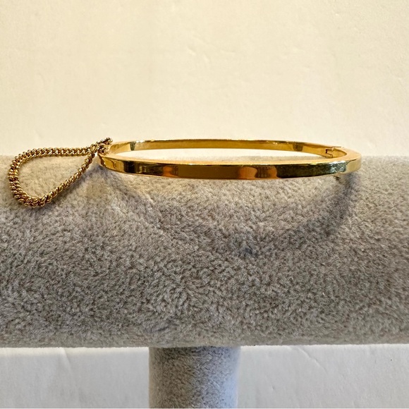 LDADPR Bracelet- Bangle w/ hinged open gold tone w/ clear & black rhinestones - Picture 5 of 15